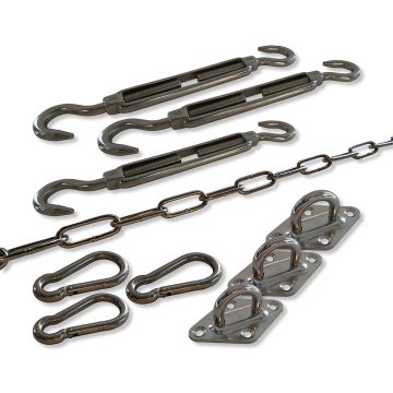 Schaduwdoek bevestigingsset driehoek RVS A4 M10 Spanner