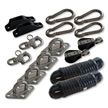 Schaduwdoek bevestigingsset vierkant katrol