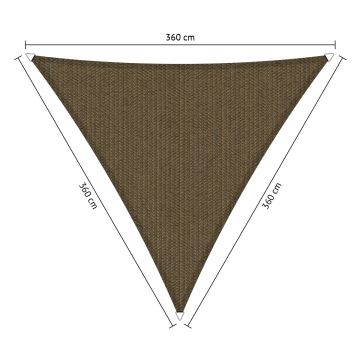 Schaduwdoek driehoek 3,60x3,60x3,60 meter
